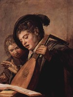 Frans Hals  - Peintures - Deux garçons jouant de la musique