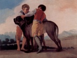 Francisco de Goya - Peintures - garçons avec limiers