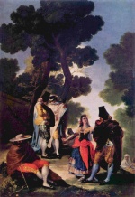 Francisco Jose de Goya - Peintures - Maya et les hommes masqués