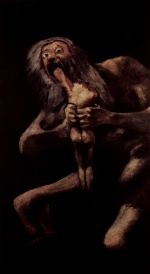 Francisco de Goya  - Peintures - Saturne dévorant un de ses enfants