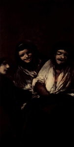 Francisco de Goya  - Peintures - Deux vieilles femmes grimaçant