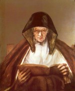 Rembrandt - Bilder Gemälde - Alte Frau, lesend