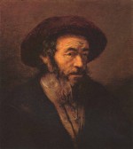 Rembrandt - Peintures - Vieil homme avec bonnet de fourrure