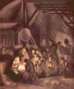 Rembrandt - paintings - Anbetung der Hirten