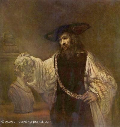 Aristoteles vor der Bueste des Homer
