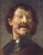 Rembrandt - paintings - Bueste eines lachenden Mannes in Halsberge