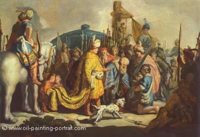 David mit Goliaths Haupt vor Saul