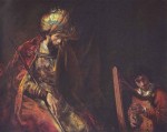 Rembrandt - Peintures - David jouant de la harpe devant Saül