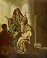 Rembrandt  - Bilder Gemälde - Hannah und Simeon im Tempel