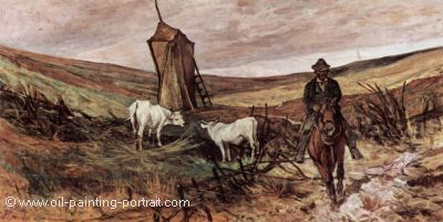Berittener Hirte und Kuehe