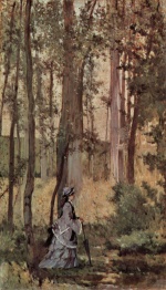 Giovanni Fattori - Bilder Gemälde - Dame im Wald