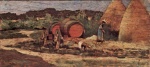 Giovanni Fattori - paintings - Die roten Faesser