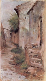Giovanni Fattori - paintings - Dorfstrasse