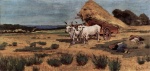 Giovanni Fattori  - paintings - Pause in Meremma mit Bauern und Ochsengespann