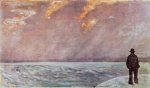 Giovanni Fattori  - paintings - Sonnenuntergang am Meer