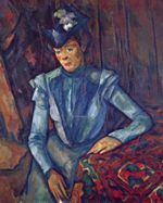 Paul Cezanne  - Peintures - Portrait d'une dame en bleu