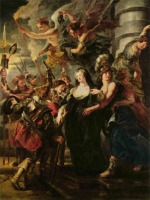 Peter Paul Rubens - paintings - Die Koenigin flieht aus Blois