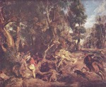 Pierre Paul Rubens - Peintures - chasse au sanglier
