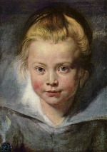 Peter Paul Rubens - Bilder Gemälde - Ein Kinderkopf (Portrait der Clara Serena Rubens)