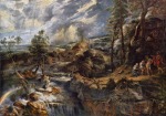 Peter Paul Rubens  - Peintures - Paysage sous l´ orage avec Philémon et Baucis