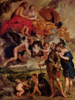 Peter Paul Rubens  - paintings - Heinrich empfaengt das Portrait von Maria de Medici