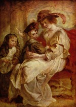 Pierre Paul Rubens  - Peintures - Portrait d'Hélène Fourment avec deux de ses enfants