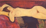 Amadeo Modigliani - Peintures - Grand nu couché (Le grand nu)