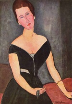 Amadeo Modigliani - paintings - Portrait der Frau van Muyden