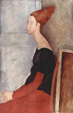 Amadeo Modigliani - paintings - Portrait of Jeanne Hebuterne in Profile