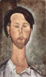 Amadeo Modigliani  - Peintures - Portrait de Léopold Zborowski