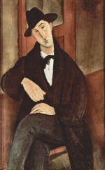 Amadeo Modigliani  - Peintures - Portrait de Mario Varfogli