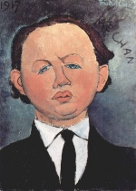 Amadeo Modigliani  - Peintures - Portrait de Mechan