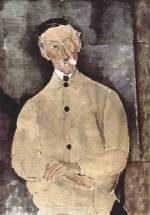 Amadeo Modigliani  - Peintures - Portrait de Monsieur Lepoutre