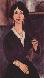 Amadeo Modigliani  - Bilder Gemälde - Sitzende Algerische Almaiisa