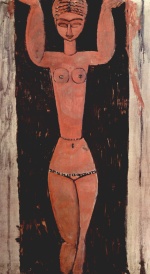 Amadeo Modigliani  - Peintures - Cariatide debout