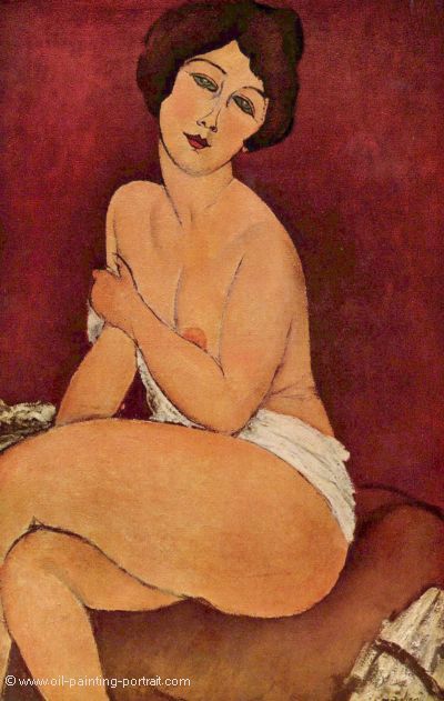 Seated Nude on Divan