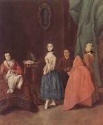 Pietro Longhi - paintings - Dame bei der Schneiderin