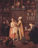 Pietro Longhi - paintings - The Spice Vendors Shop
