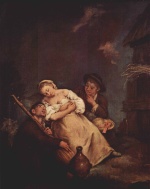 Pietro Longhi - paintings - Die schlafende Baeuerin
