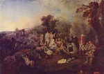 Jean Antoine Watteau - paintings - Das Biwak