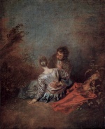 Jean Antoine Watteau - Peintures - Un coup de chance