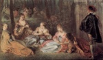 Jean Antoine Watteau - Peintures - Le chasseur de nids