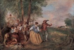 Jean Antoine Watteau - Peintures - Les bergers