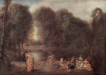 Jean Antoine Watteau - paintings - Die Zusammenkunft im Park