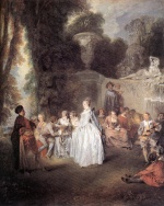 Jean Antoine Watteau - Peintures - Fêtes vénitiennes