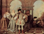 Jean Antoine Watteau - paintings - Franzoesische Komoedianten