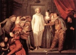 Jean Antoine Watteau - Peintures - Comédiens italiens