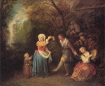 Jean Antoine Watteau - Peintures - La Danse Champêtre