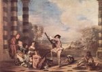 Jean Antoine Watteau  - Peintures - La beauté de la vie