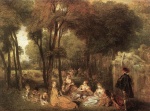 Jean Antoine Watteau  - Bilder Gemälde - Les Champs Elysees